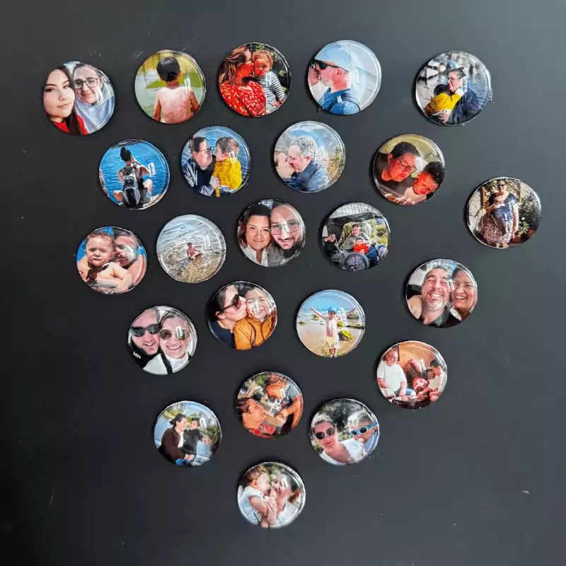 Magnet bouton avec photo pour votre frigo