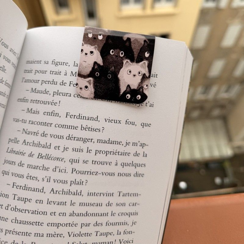 Marque page aimanté - Illustration chat